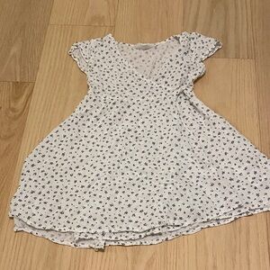 H&M White and Blue Floral Kids Dress